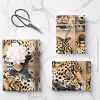 Nature-inspired wedding theme wrapping paper sheets