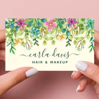Watercolor Floral Elegant Chic Bouquet Girly Business Card