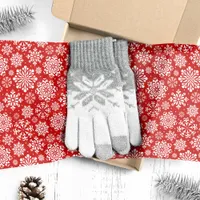 White Snowflakes on Red Christmas Tissue Paper