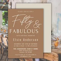 Fifty And Fabulous 50th Birthday Party Trendy Boho Invitation