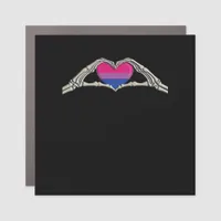 Bone Hands Heart Bisexual Goth Minimal Design Car Magnet