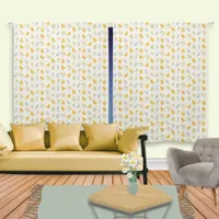 Easter Chicks and Spring Flowers Patterned Blackout Curtains