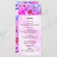 Heart Pearls Pink Roses Butterflies Wedding Menu