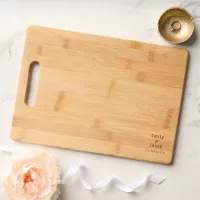 Bride & Groom Names Wedding Date at Bottom Engraved Cutting Board