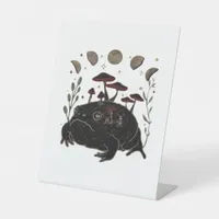Academia Moon Witchy Goblincore Aesthetic Frog Cla Pedestal Sign