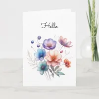 Floral Bouquet Watercolor Illustration Greeting Card