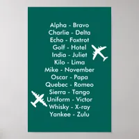 Air Cadet Pilot Air Traffic Alphabet Airplanes Poster