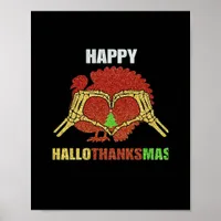 Happy Hallothanksmas Fun Holiday Season Mashup Poster