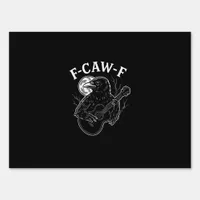 F Caw F Funny Crow Guitar Halloween Vintage Style Sign