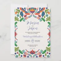 Mexican Colorful Botanical Aesthetic Boda Wedding Invitation