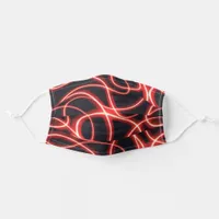 Modern Abstract Black And Red Neon Adult Cloth Face Mask