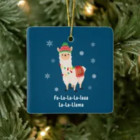 Funny Festive Llama Pun Christmas Ceramic Ornament