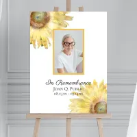 Yellow Sunflowers Watercolor Funeral Memorial Foam Board