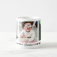 Best GRANDMA Ever Modern Personalized 3 Photo  Coffee Mug