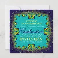 Fractal Spice Exotic Graduation Party Invitation