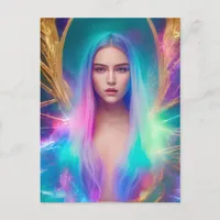 Woman With Blue and Purple Hair Postcard