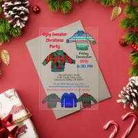 Ugly Sweater Christmas Party Filtered Colors Acrylic Invitations