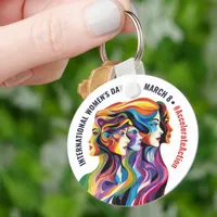 Abstract Colorful Faces Women's Day | IWD Keychain