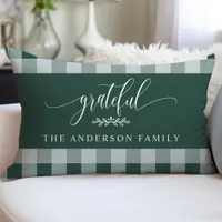 Hunter & White Buffalo Check Grateful Personalized Lumbar Pillow