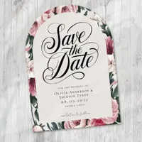 Watercolor Floral Roses Wedding Save The Date