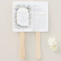 Sweet Floral Wedding Program ID1045 Hand Fan