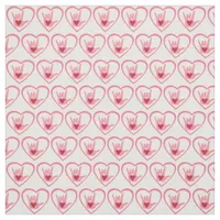SMALL PRINT DIY Masks - Pink I Love You Hand Sign Fabric