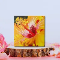 Orange Hibiscus Side View Tile