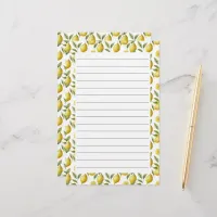 Citrus Lemon Lime Lined Stationery