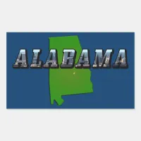 Map Outline and Picture Text of Alabama Rectangular Sticker