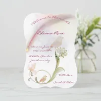 Watercolor Baby Birth Announcement card