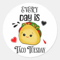 Every Day is Taco Tuesday Classic Round Sticker
