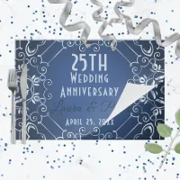 Elegant Blue Silver Wedding Anniversary Placemat