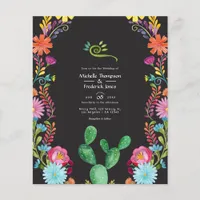 Colorful Watercolor Floral Mexican Fiesta Wedding Flyer