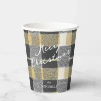 Black Gold Christmas Pattern#7 ID1009 Paper Cups