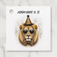 Funny Lion Party Animal Kids Safari Birthday Favor Tags