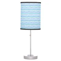 Blue Watercolor Striped Table Lamp