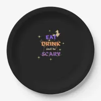 Eat Drink And Be Scary Halloween Funny Design Paper Plates