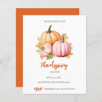 Budget Fall Pumpkins Thanksgiving Dinner invite