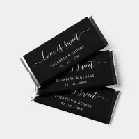 Simple Elegant Script Black Personalized Hershey Bar Favors