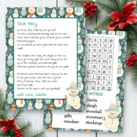 Cute Personalized Letter from Santa | Word Search