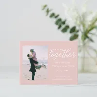 Better Together Minimalist Photo Save the Date Announcement Postcard