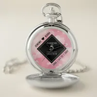Elegant 5th Rose Quartz Wedding Anniversary Pocket Watch