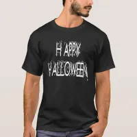 Nighttime Happy Halloween Text T-Shirt