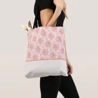 Abstract Floral Watercolor Peach Pink Color Block Tote Bag