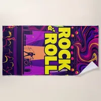 Rock n Roll Concert Stage Beach Towel