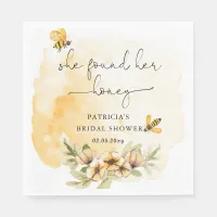 She Found Her Honey Floral Bee Bridal Shower Napkins