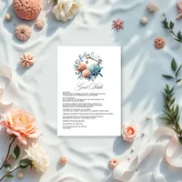 Coastal Chic Beach Wedding Guest Details Enclosure Card