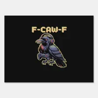 F-Caw-F Gaming Raven With Headphones - Edgy Stream Sign