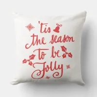 tis the season to be jolly throw pillow