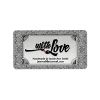 Black Silver Modern with Love Handmade Label